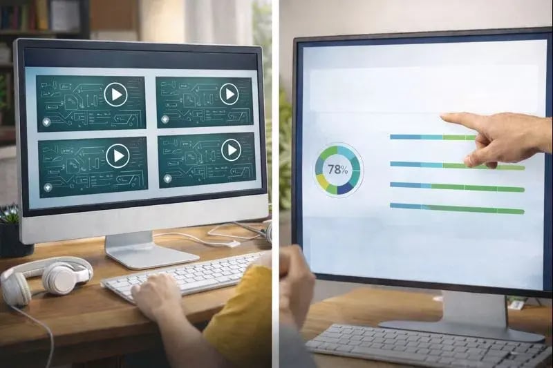 On-demand class recordings and student progress tracking dashboard for AI learning